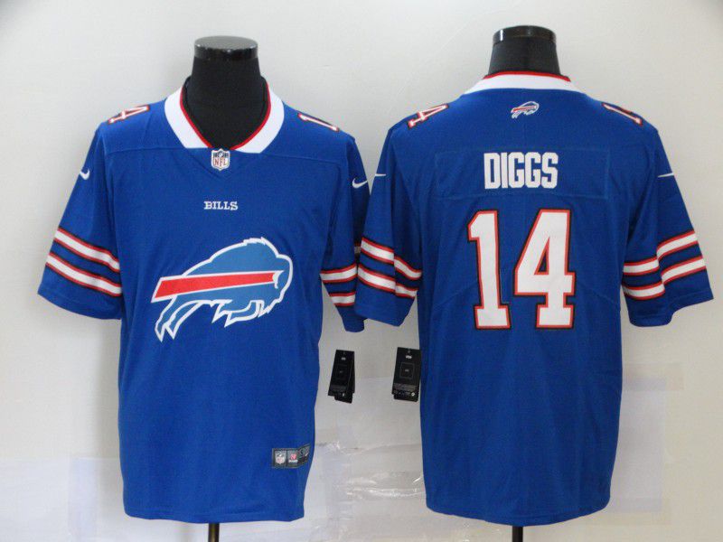 Men Buffalo Bills #14 Diggs Blue Nike Team logo fashion NFL Jersey